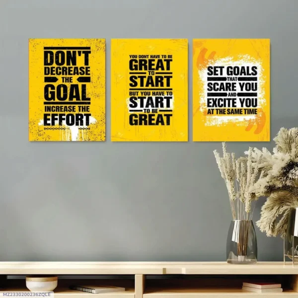 3 Pcs Motivational Wall Art Set 8×11 Multicolor
