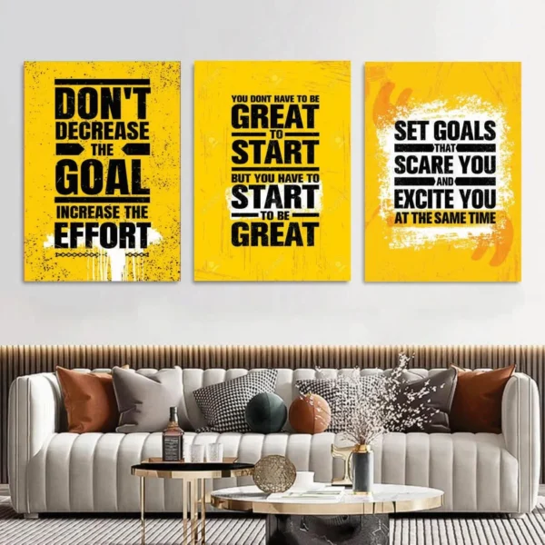 3 Pcs Motivational Wall Art Set 8×11 Multicolor