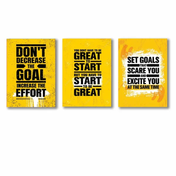 3 Pcs Motivational Wall Art Set 8×11 Multicolor